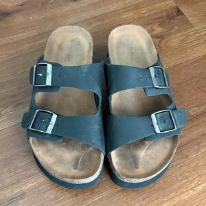 Black Double Strap Sandals